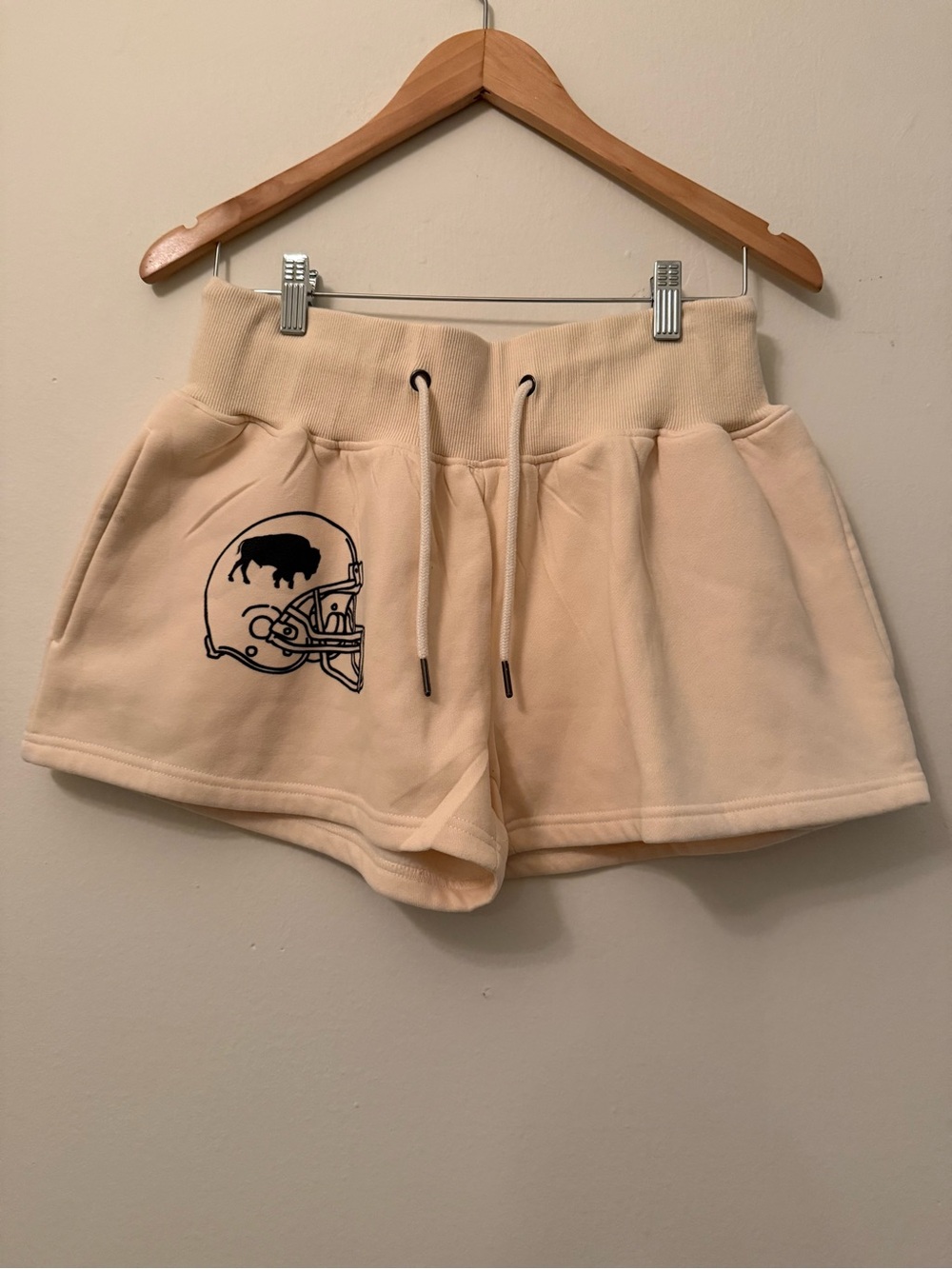 Cream Athletic Drawstring Shorts